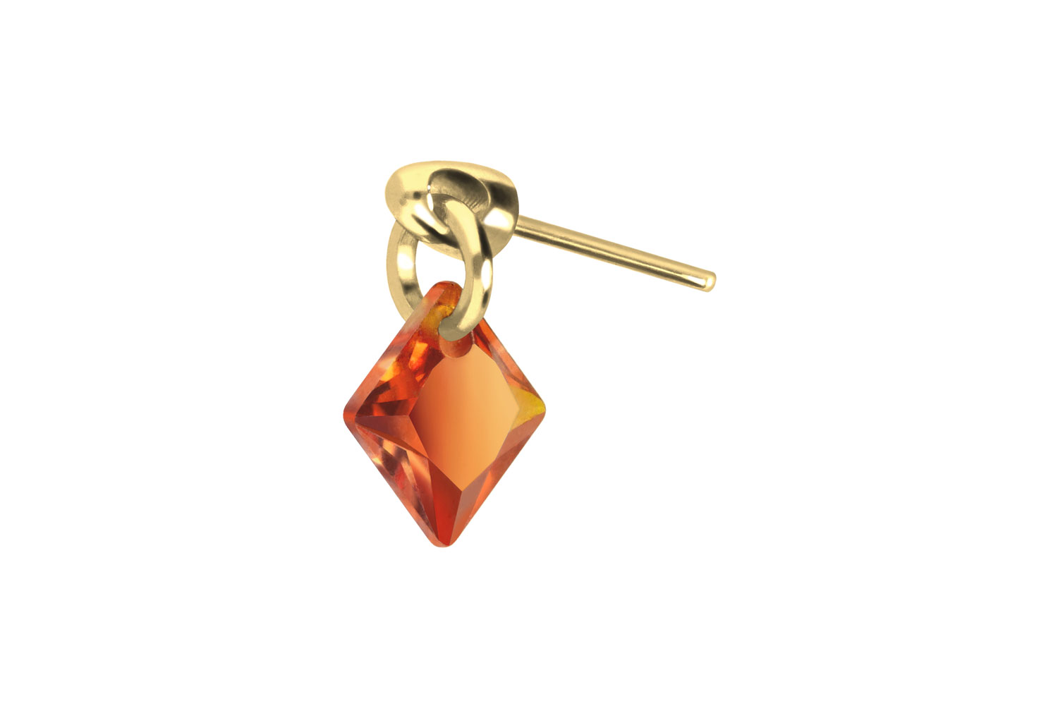 Titan Aufsatz mit Push Pin KRISTALLQUADRAT von Piercingline